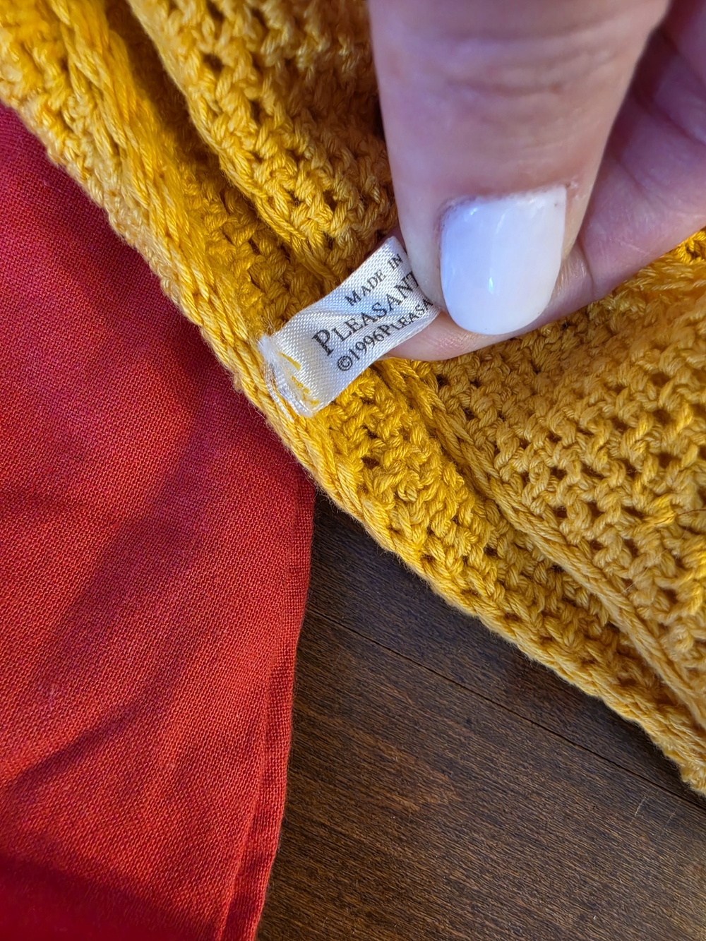 American Girl Red Button-Back Top with Yellow Crochet Hat - Picture 2 of 2